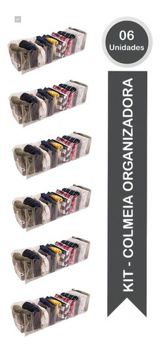 Kit 06 Colmeias Organizadoras P/ Gavetas Cueca/cintos/body