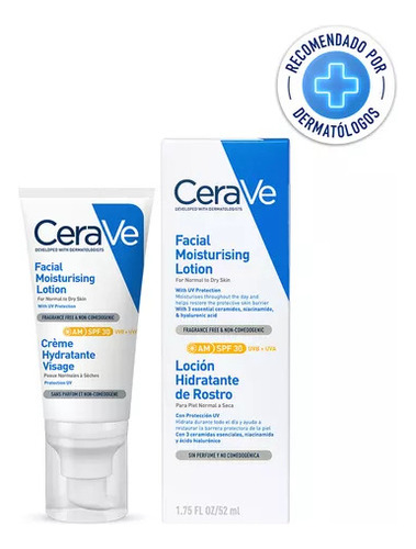 Cerave Loción Hidratante De Rostro Factor Solar Fps30 |52ml