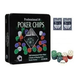 Set De Poker 100 Fichas Con 2 Mazos Poker Chips - Dgl Games 