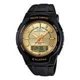 Reloj Casio Cpw-500h-9avdr Hombre 100% Original Color De La Correa Negro Color Del Fondo Oro