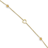 Black Bow Jewelry Tobillera De Oro Amarillo De 14 K Con Cora