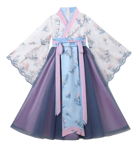Vestido De Princesa De Estilo Chino Hanfu Para Niñas Vestido