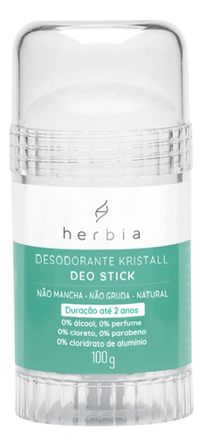 Desodorante Krystall Natural Herbia 100g - Dura Até 2 Anos