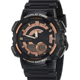 Reloj Casio Hombres Color Negro Original Horario 30 Ciudades