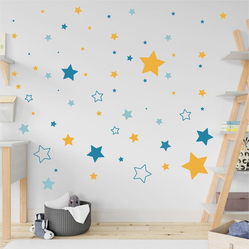 Adesivo De Parede Infantil Estrelas Menino Bebê Quarto