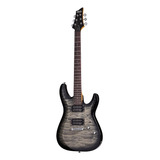 Guitarra Eléctrica Para Zurdo Schecter C-6 Plus De Tilo Charcoal Burst Con Diapasón De Palo De Rosa