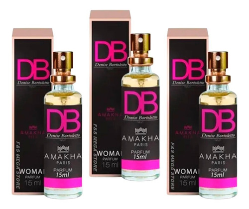 Kit 3 Perfume Db Feminino Amakha Paris Bolso Bolsa