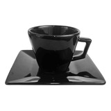 Set 2 Pz Taza De Cafe + Plato Cuadrado Vajilla Porcelana Bz3