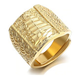 Anillo Argolla Baño De Oro Gold Filled Vela Barco Hombre