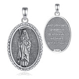 Colgante Santa Muerte Ovalado En Plata Fina 950