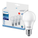 Focos Led 14w Fria Ecohome Philips 3 Pza