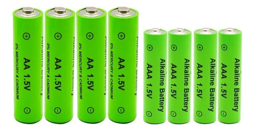 8 Baterías Alcalinas Recargables 4 Aa 3800mah 4 Aaa 3300mah