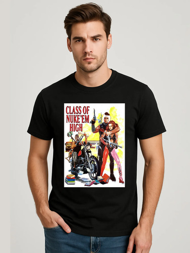 Camiseta Alta Class Of Nuke Em, Retro, Vintage, Horror Troma