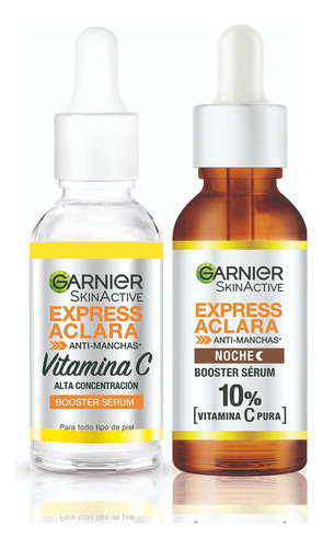 Pack Garnier Skin Active Express Aclara Vitamina C Dia + Noc