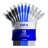 Cable Ethernet Maximm Cat 6 De 5 Pies (paquete De 12), Lan