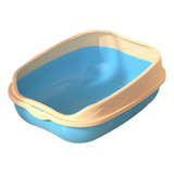 Caja De Arena Para Gatos, Inodoro Portátil Grande Azul M