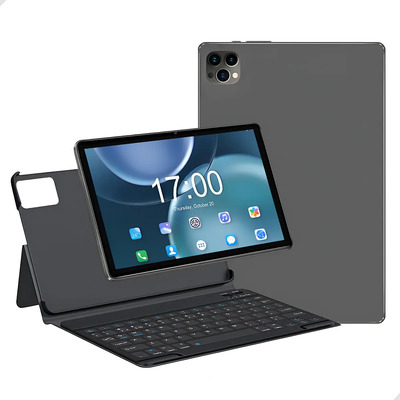 Tablet Full Hd Ips Câmera Horizontal Frontal + Capa Teclado Cor Cinza-escuro | Frete grátis