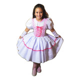 Vestido De Noiva Caipira Festa Junina Infantil + Véu + Luva