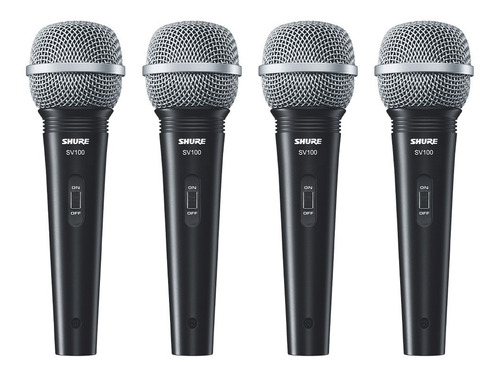 Shure, Paquete De 4 Micrófonos Sv100 Xlr-qtr