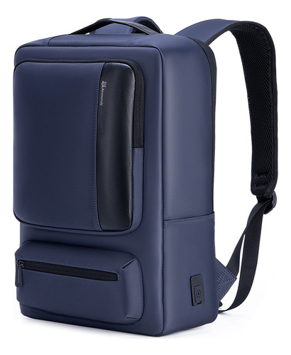 Mochila Executiva Adamantiun Shield Azul Bolsa Notebook Escolar Universitária Impermeável Com Entrada Usb Compacta Maculina Feminina 