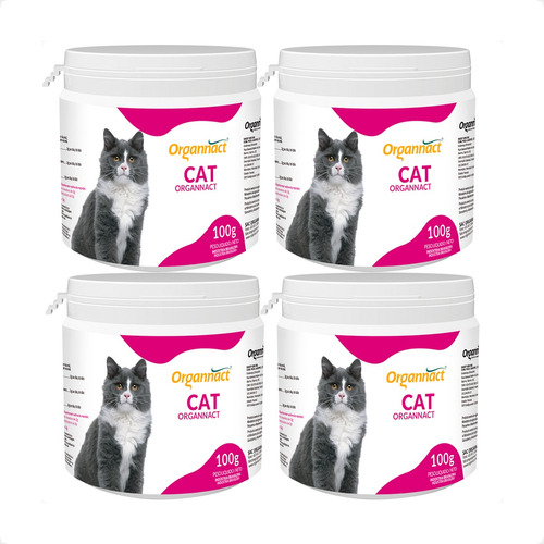 4 Cat Probiótico Organnact Suplemento Para Gatos - 100g