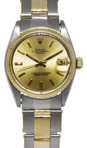 Carátula Para Reloj Rolex Datejust Midsize Dorada Ref 6827  