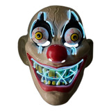 Mascara Payaso Miedo Terror Led Disfraz Halloween diabólica