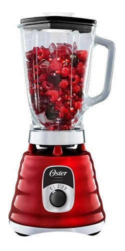 Liquidificador 110v Oster Osterizer Red Jarro De Vidro Top