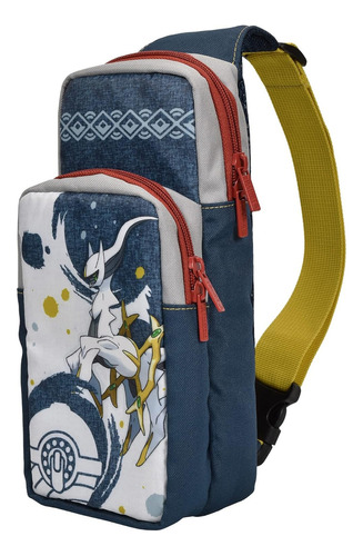 Mochila Crossbody Nintendo Switch Oled Protect Pokémon Arceu Color Azul Blanco Gris