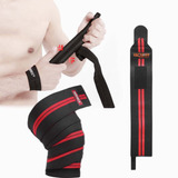 Vendas De Rodilla Knee Wraps + Muñequeras+ Straps Gratis Gym