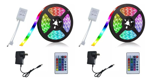 Kit 10 Metros Tira Luces Led Rgb 3528 Siliconadas + Fuente 