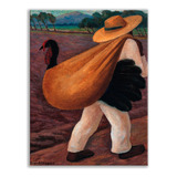 Cuadro Diego Rivera Campensino Cargando Un Guajolote 75 Cm