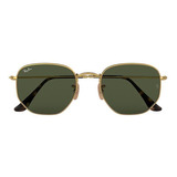 Óculos Ray-ban 0rb3548nl Hexagonal Dourado Lente Verde  54