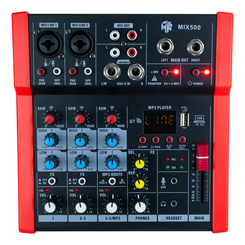 Mezcladora Mixer Mini Profesional De 5 Canales