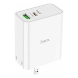 Cargador Hoco 65w Súper Fast Charge Usb-c + Cable Tipo C Color Blanco