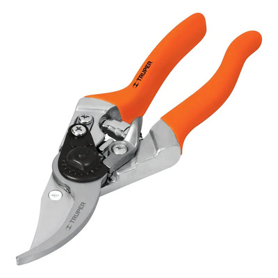 Tijera De Poda 8 Pulgadas 20 Cm Cuerpo Aluminio Truper Color Naranja