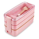 Lunch Box 900 Ml  3 Pisos, Cubiertos Incluidos, Eco Friendly