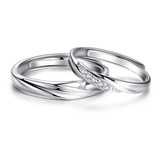 Anillos Duo Promesa Plata Fina 925 Amor Parejas 14 Febrero