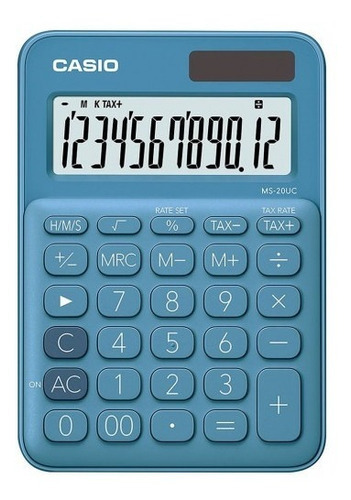 Calculadora De Escritorio Casio 12 Dig Solar Ms-20uc Oficina Color Jade - Ms-20uc-bu