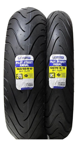 Llanta Michelin 160/60r-17 + 120/70r-17 Pilot Street Radial