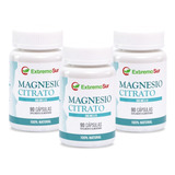 Citrato De Magnesio 500mg, Pack 3 Frascos, 270 Cápsulas