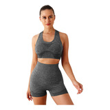 Traje De Mujer Skinny Hip Lift Sports Top + Shorts