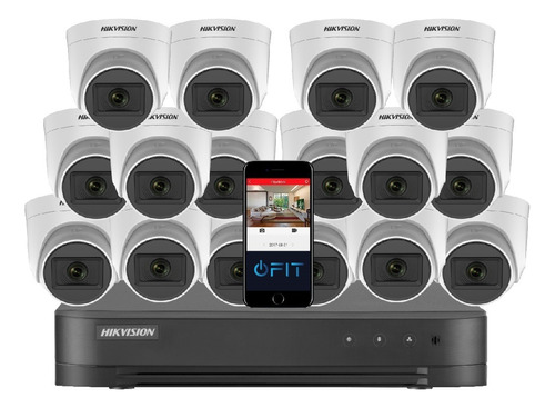 Kit Seguridad Hikvision Dvr 16 Canales 1080p Lite + 16 Domo