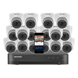 Kit Seguridad Hikvision Dvr 16 Canales 1080p Lite + 16 Domo