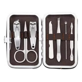 2 Kit Portátil Manicura Tijeras Corta Uñas Aluminio Viaje7pz