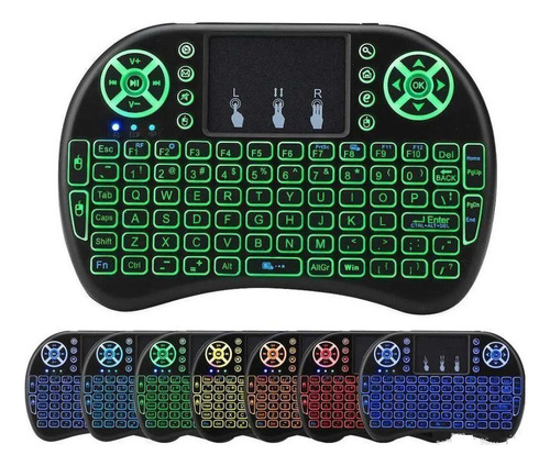 Mini Teclado Keyboard Led Para Tv Box Smart Tv Color Del Teclado Negro