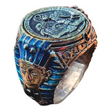 Anillo Egipcio Esfinges Ankh Anubis Ra Horus Jeroglíficos 