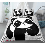 Funda De Edredón Angry Panda, Fundas De Almohada, Tamaño Dob