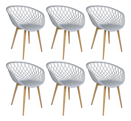 Kit 8 Cadeiras Clarice Web Sidera Encosto Design Vazado Top
