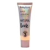 Base De Maquiagem Líquida Ruby Rose Natural Look Líquida Matte Base Liquida Natural Look - Hb8051 - Rubyrose Tom Bege 3 - 29ml